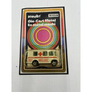 PlayArt Meridian ambulance Die Cast Metal Yellow On Card UnPunched Hong
